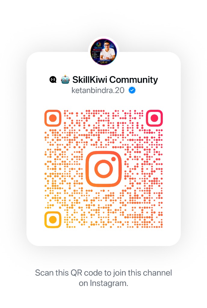 SkillKiwi Community Instagram Broadcast Channel QR